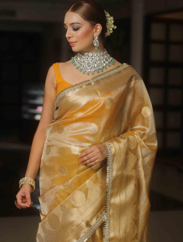 Pure Banarasi Tissue Saree - Image 2