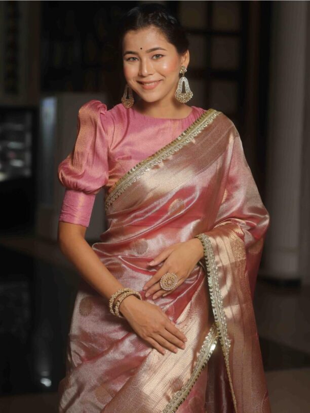 Pure Banarasi Tissue Saree - Image 3