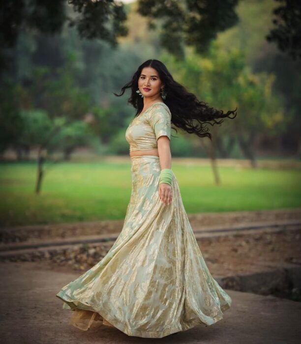 green-Hued Cocktail Party Lehenga