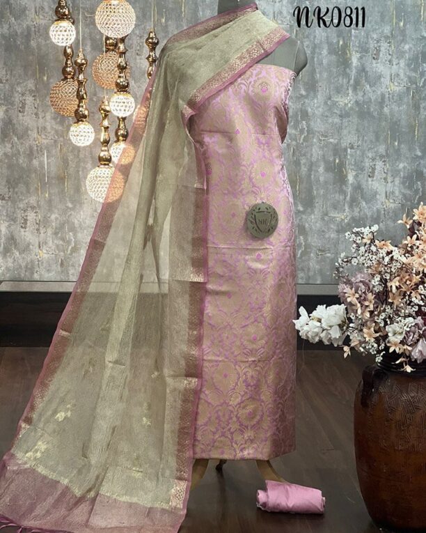 Exclusive Banarasi Unstitched Salwar kameez with Dupatta - Image 4