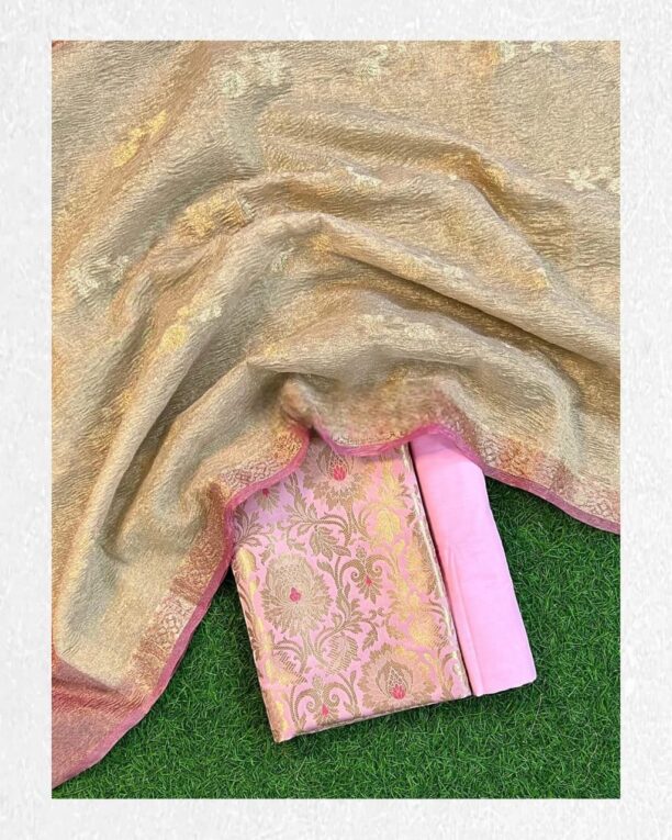 Exclusive Banarasi Unstitched Salwar kameez with Dupatta - Image 3