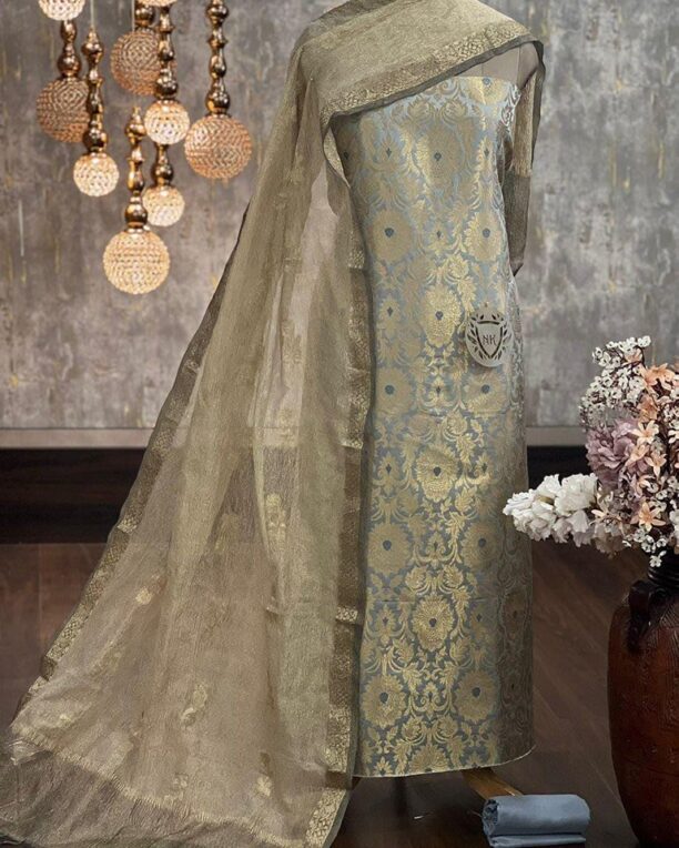 Exclusive Banarasi Unstitched Salwar kameez with Dupatta