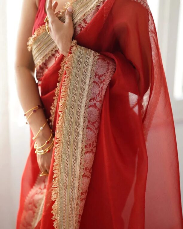 Banarasi Soft Glass Tissue Silk Saree - Image 2