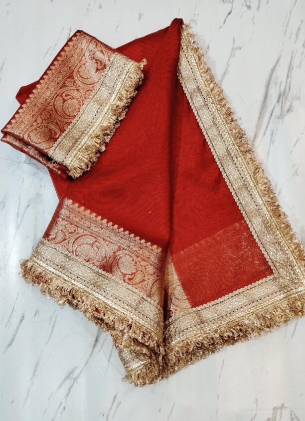Banarasi Soft Glass Tissue Silk Saree - Image 8