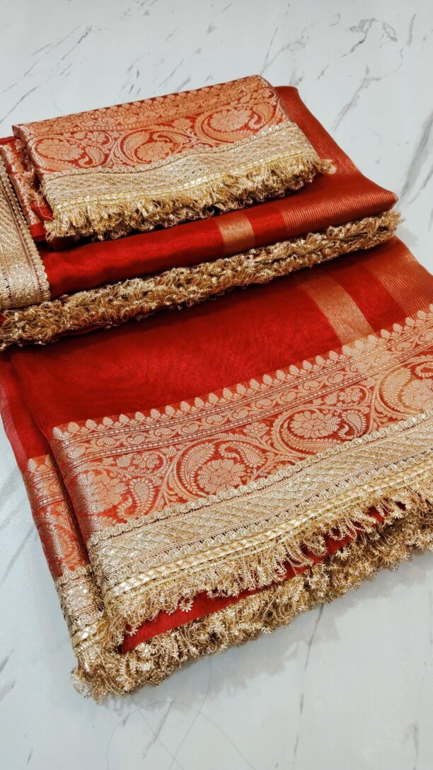 Banarasi Soft Glass Tissue Silk Saree - Image 4