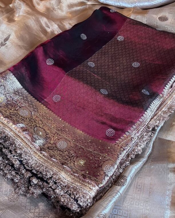 Banarasi Soft Maharani Glass Tissue Silk Saree - Image 3