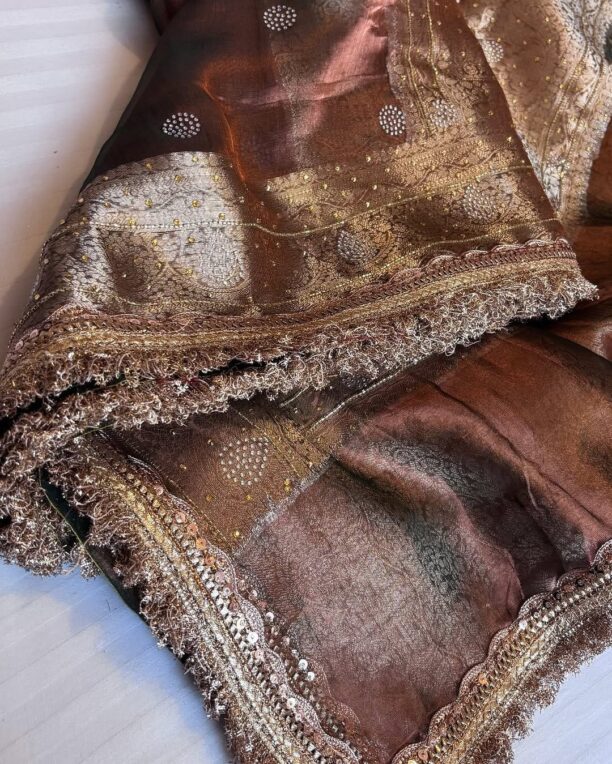 Banarasi Soft Maharani Glass Tissue Silk Saree - Image 5