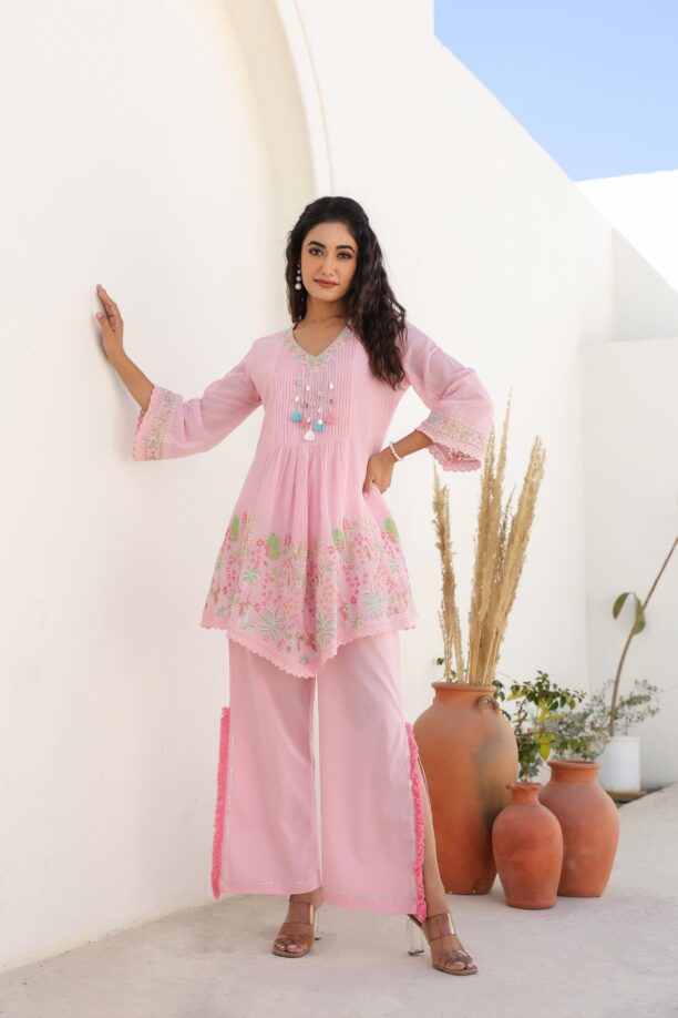 Summer Premium Cotton Embroidered Co-ord Set - Image 3