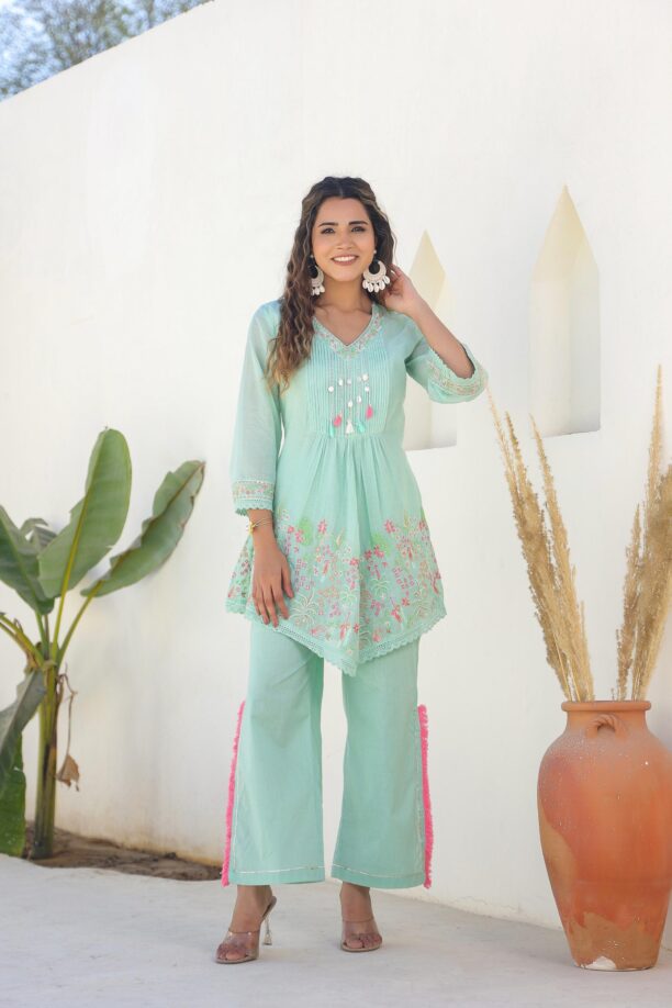 Summer Premium Cotton Embroidered Co-ord Set - Image 6