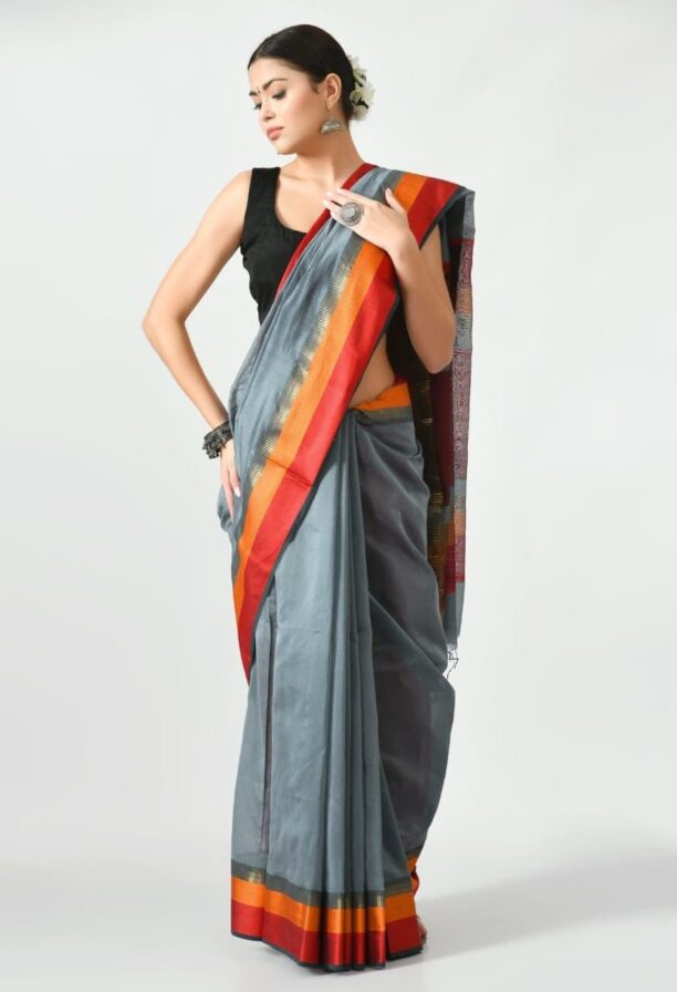 Maheshwari Design Saree - Image 3