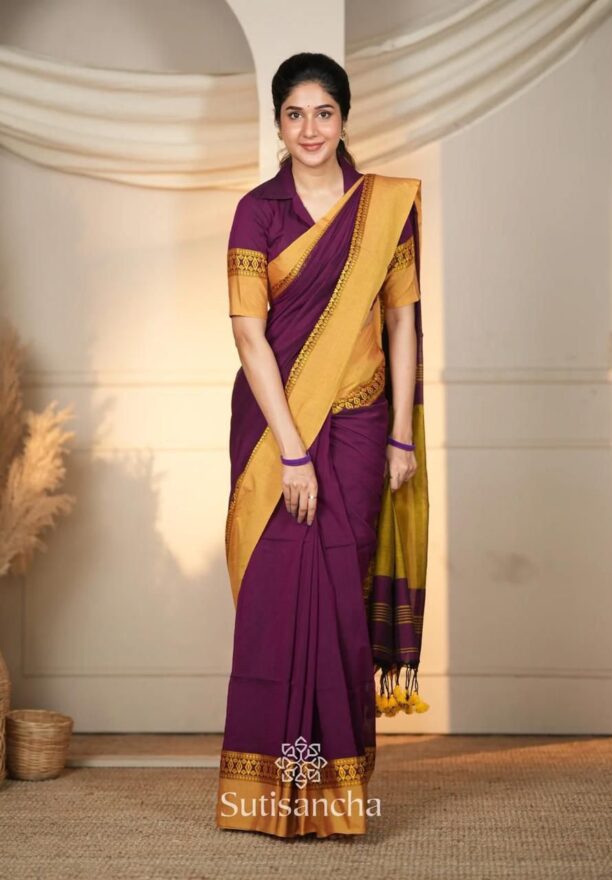 Maheshwari Premium Cotton-Silk Handloom Saree with Blouse Piece - Image 2