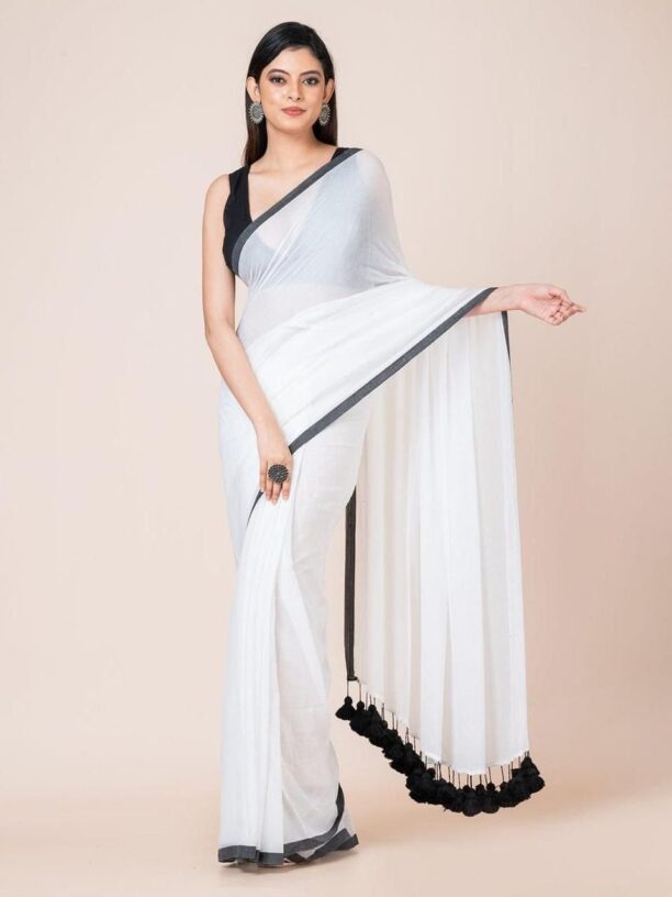 Soft Mul Cotton Everyday Saree with Stitched Kodi - Image 6