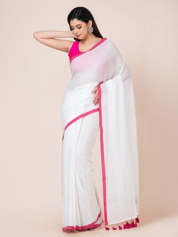 Soft Mul Cotton Everyday Saree with Stitched Kodi - Image 5