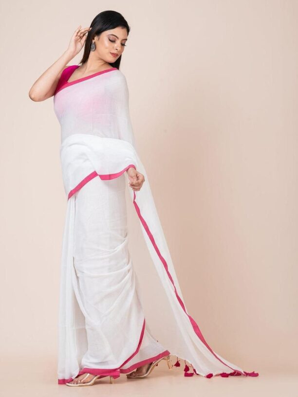 Soft Mul Cotton Everyday Saree with Stitched Kodi - Image 2