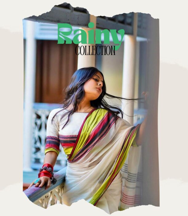 Elegant Pure Cotton Saree with Jacquard Border & Blouse Piece - Image 7