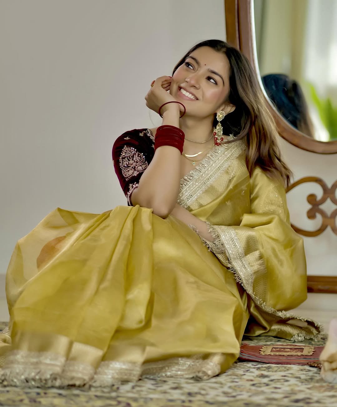 Banarasi Glass Tissue Silk Saree with Lace Work Border