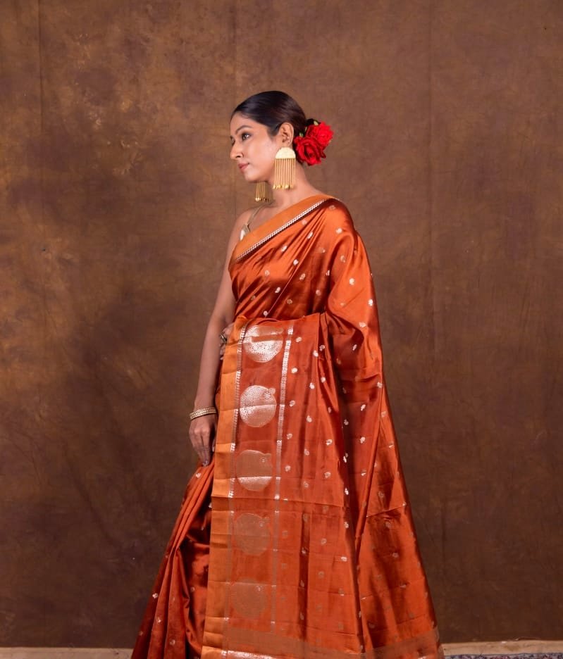 Semi Katan Silk Saree with Double Zari Work